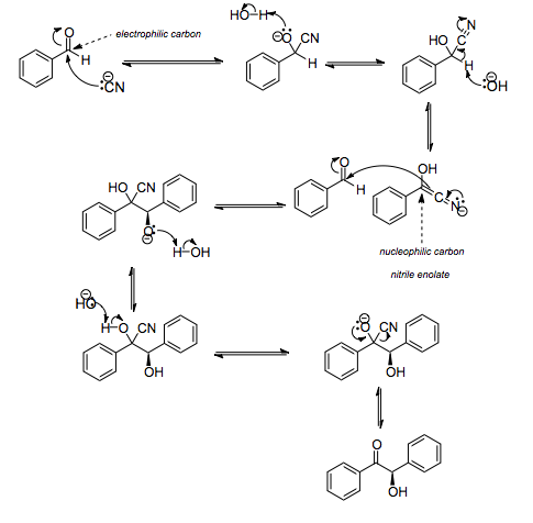 Mechanism of the benzoin condensation