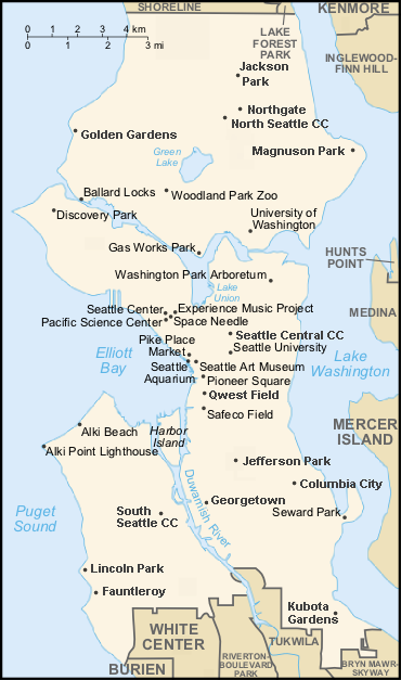 Location map/data/Seattle landmarks is located in Seattle