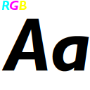 "Aa" rendered in subpixel.