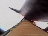 Video image from external tank as foam falls off during flight