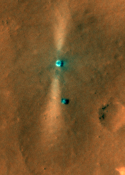 Rover and lander captured by HiRISE from NASA's MRO on June 6, 2021