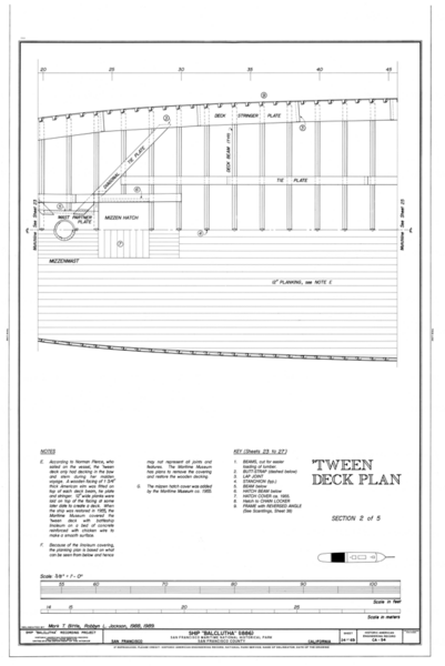 File:'Tween Deck Plan, Section 2 of 5 - Ship BALCLUTHA, 2905 Hyde Street Pier, San Francisco, San Francisco County, CA HAER CAL,38-SANFRA,200- (sheet 24 of 69).png