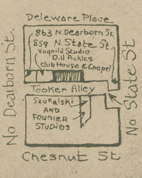 File:"18 Tooker Alley" map on March 2, 1921 detail to the Dill Pickle Club House and Chapel, Wednesday, March 2nd Opens New Series of One Act Plays, (1921) (NBY 6560) (cropped).jpg