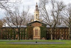 A picture of Nassau Hall, the university's oldest building