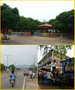 First-top picture: Avenue Landscape and Hotel in Bolgatanga • First-bottom picture: Highway in Bolgatanga • Second-bottom picture: Restaurant in Bolgatanga.