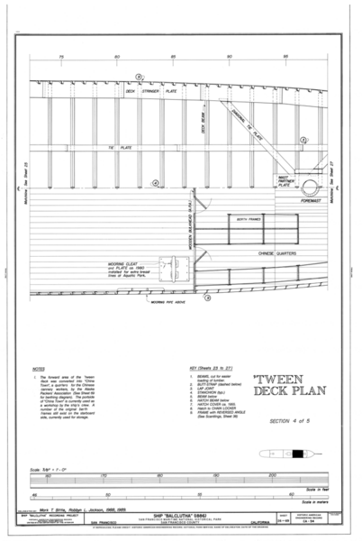File:'Tween Deck Plan, Section 4 of 5 - Ship BALCLUTHA, 2905 Hyde Street Pier, San Francisco, San Francisco County, CA HAER CAL,38-SANFRA,200- (sheet 26 of 69).png