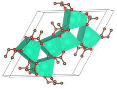 anhydrous caesium acetate crystallizes in a hexagonal unit cell.