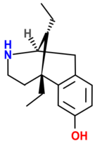 Chemical structure of 5,9 alpha-diethyl-2-hydroxybenzomorphan.