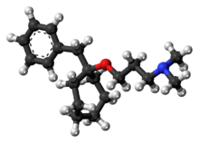 Ball-and-stick model of the bencyclane molecule
