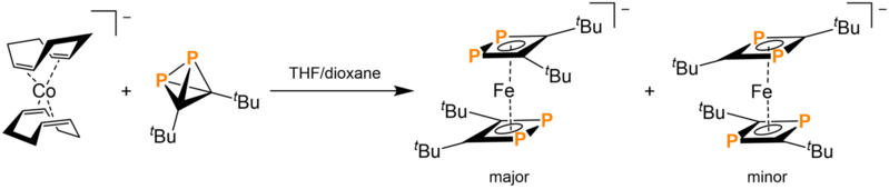 File:Diphosphatetrahedrane Ligand Substitution of Cycloocta-1,5-diene Forming Diphosphacyclobutadiene Analogues.png