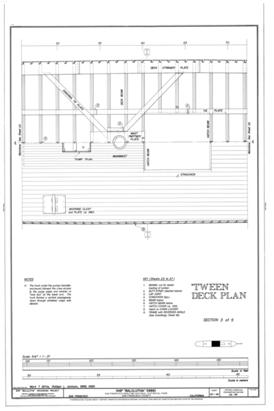 File:'Tween Deck Plan, Section 3 of 5 - Ship BALCLUTHA, 2905 Hyde Street Pier, San Francisco, San Francisco County, CA HAER CAL,38-SANFRA,200- (sheet 25 of 69).png