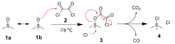 Dimethylchlorosulfonium chloride formation.
