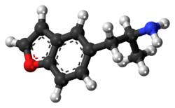 Ball-and-stick model of the 5-APB molecule