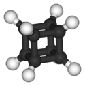 A schematic depiction of a cubane molecule