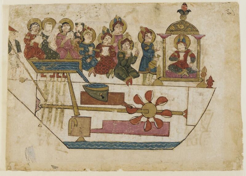 File:Al-Jazarī (d. 1206), The Musical Boat. Mamluk period, 1315.jpg
