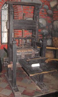 Photo of the printing press created by Johanes Gutenburg