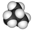Spacefill model of isobutane