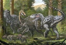 Tarbosaurus illustration showing the environment