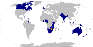   Current member states   Partially suspended member state   Former member states   British Overseas Territories and Crown Dependencies