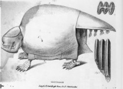 Richard Owen's reconstruction of Glyptodon from 1838.