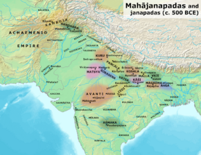 Map of the 16 Mahājanapadas