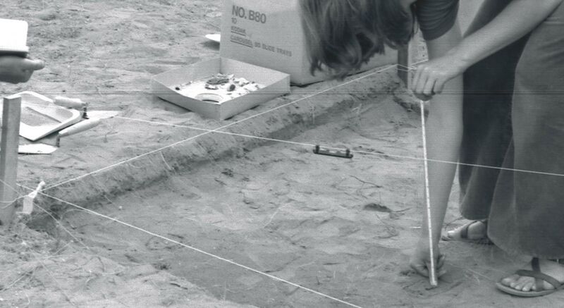 File:Measuring elevation with a line level. Historical archaeology at the old Champoeg townsite, Champoeg, Oregon (USA) 1973 (2149089991) (cropped).jpg