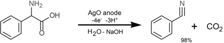 Anodic Silver(II) oxide oxidation of alpha-amino acids to nitriles