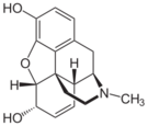 Chemical structure of morphine.