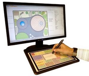 Landscape Express system with tablet and overlay