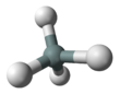 Ball-and-stick model of silane