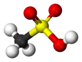 Ball-and-stick model of methanesulfonic acid
