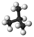 Ball and stick model of isobutane