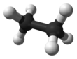 Ball and stick model of ethane