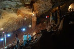 Manot Cave under excavation in 2011