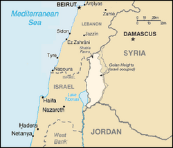Location of the Golan Heights