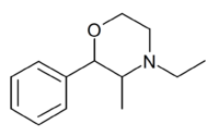 Phenmetetrazine structure.png