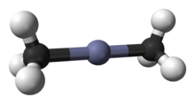 Ball-and-stick model of dimethylzinc