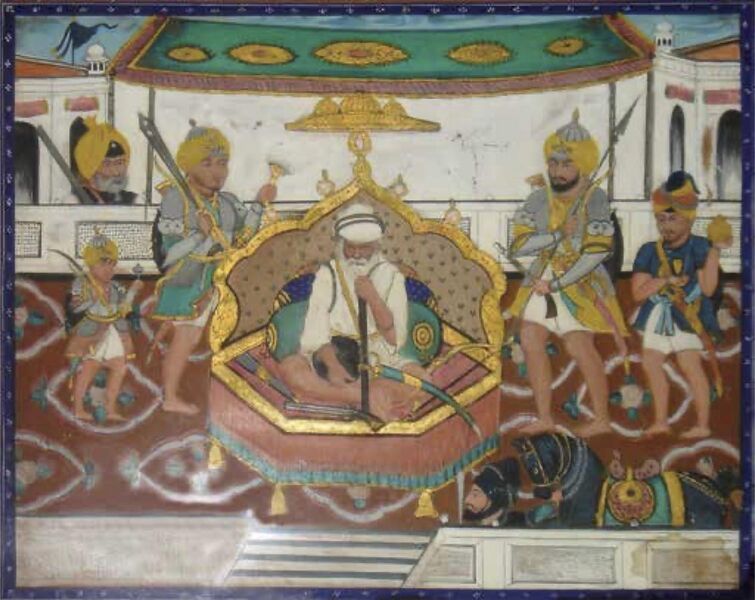 File:Painting of the Sikh warrior, Bhai Maharaj Singh, holding court in his darbar.jpg
