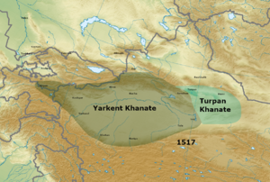 Yarkent and Turpan khanates in 1517
