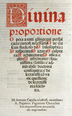 Title page of Divina proportione
