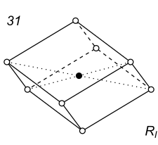 Black-white (antisymmetric) 3D Bravais Lattice number 31 (Rhombohedral system)