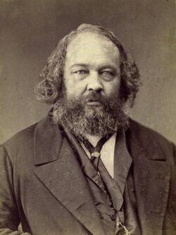 Portrait photograph of Mikhail Bakunin