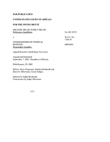 File:2002 Sklar v. Commissioner of Internal Revenue US Court of Appeals 9th Circuit.pdf