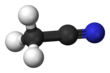 Ball and stick model of acetonitrile