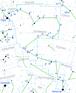 DENIS 0255−4700 is located in the constellation Eridanus.