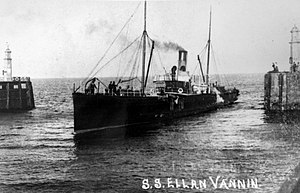 RMS Ellan Vannin pictured entering Ramsey Harbour.