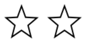 Two white stars with black outlines
