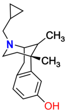 Chemical structure of cyclazocine.