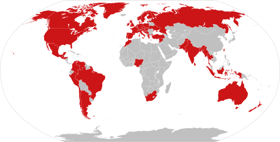 Map which depicts where the International Marxist Tendency has presence.