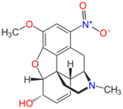 Chemical structure of 1-nitrocodeine.